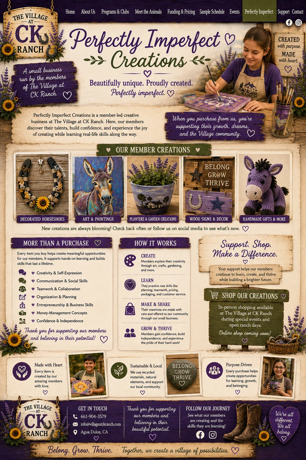 Perfectly Imperfect Creations, a member-led creative business at The Village at CK Ranch featuring handmade art, crafts, planters, signs and gifts.